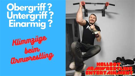 training fürs armwrestling klimmzüge obergriff untergriff einarmig youtube