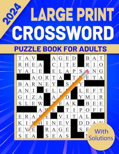 2024 Large Print Crossword Puzzle Book For Adults Easy To Medium