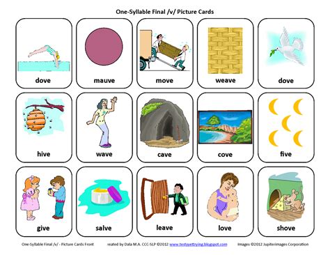 Testy Yet Trying Final V Free Speech Therapy Articulation Picture Cards