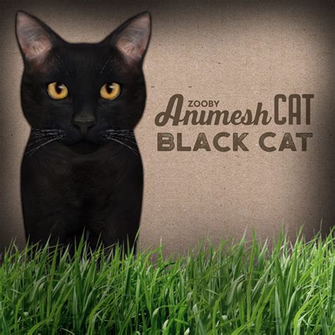Second Life Marketplace Zooby Animesh Cat Black