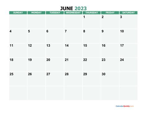 Free Printable June Calendar Calendar Printables Free Templates Blank