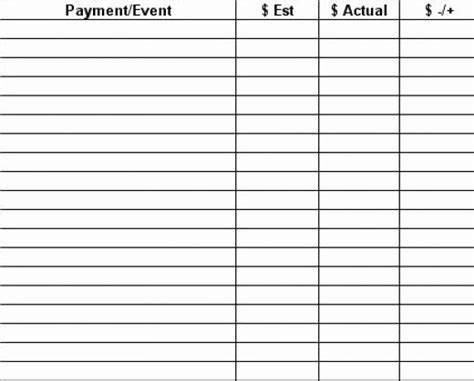 Blank Column Worksheet Template