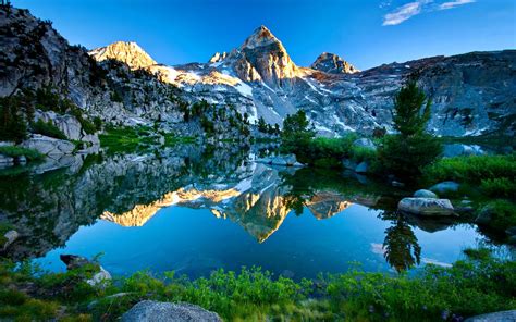 Mountain Reflection In The Lake Hd Desktop Wallpaper Widescreen