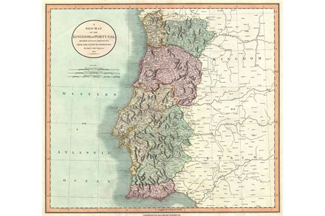 Portugal Stunning Historic Cartography 1801 Cary Map Ebay