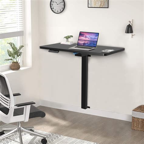 Mount It Height Adjustable Wall Mounted Workstation Sit Stand Floating
