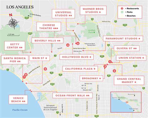 Los Angeles Attractions Map