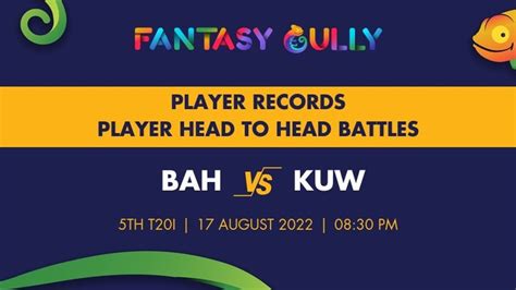 Bah Vs Kuw Player Battle Player Records And Player Head To Head