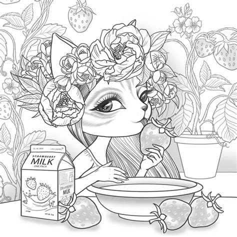 Coloring Books Coloring Pages Milk Color Strawberry Milk Pretty