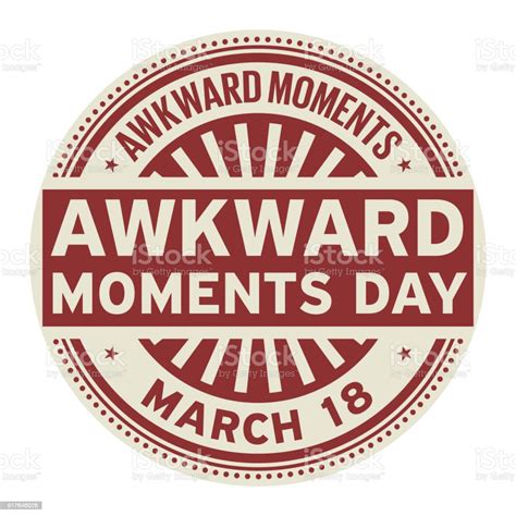 Awkward Moments Day Stamp Stock Illustration - Download Image Now - iStock