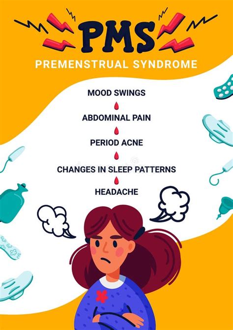 Pms Symptoms Concept Woman Suffering From Premenstrual Syndrome Such