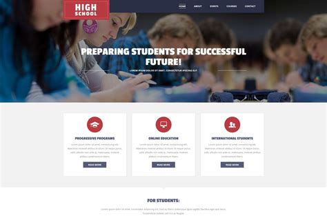 High School Website Template For School Portal Motocms