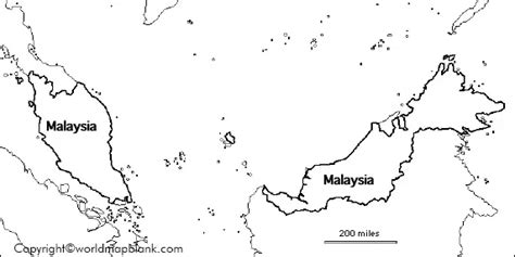 Printable Blank Map Of Malaysia Outline Transparent Map