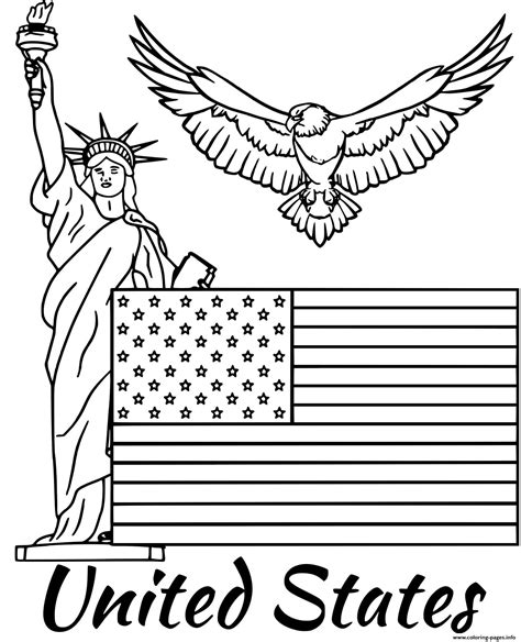 United States Flag Coloring Page Printable