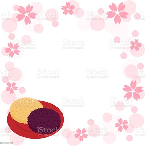 Sakura And Ohagi Frame Stock Illustration Download Image Now Istock