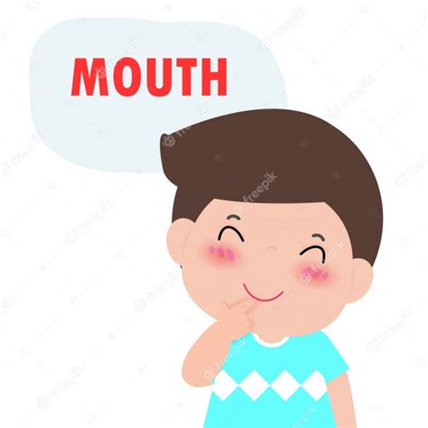 Children Boy Pointing To And Saying Mouth As Part Of Naming Body Or