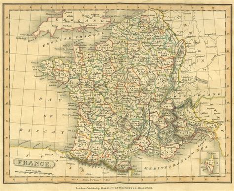 1814 Map Of France Published By Gale Curtin And Fenner Free Stock