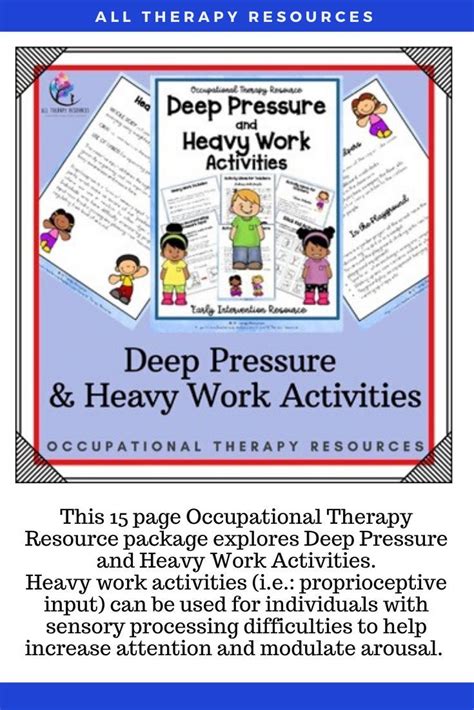 Occupational Therapy Deep Pressure And Heavy Work Activities Life
