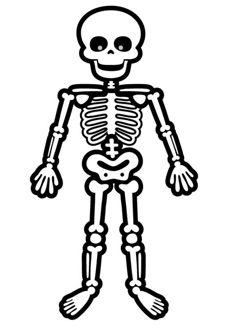 Cartoon Skeleton Coloring Pages At Free