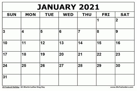 January 2021 Calendar Monday To Friday Calendar Printables Free Blank