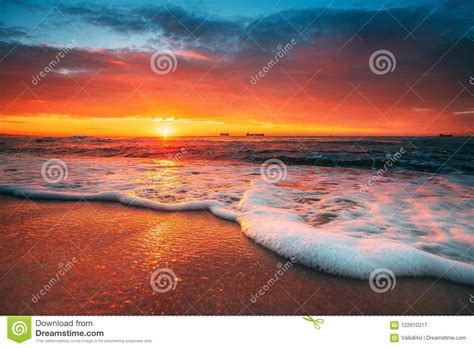 Beautiful Sunrise Over The Sea Stock Image Image Of