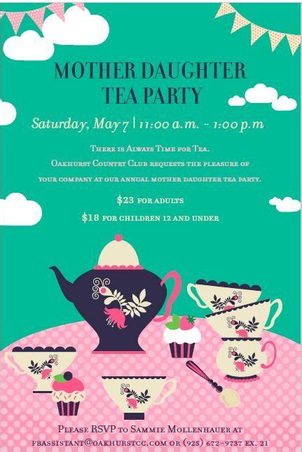 Tea Party Event Flyer Poster Template Country Club Events Social