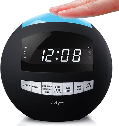 Onlyee Bluetooth Alarm Clock Am Fm Radio Speaker Dimmer Dual Usb