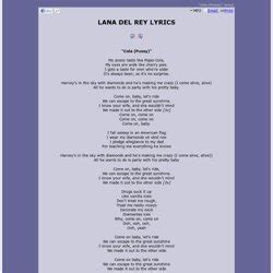 At night i fell asleep with visions of myself, dancing Lyrics - Lana Del Rey - Born To Die (Paradise Edition ...
