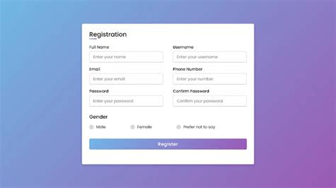 Responsive Registration Form In Html And Css