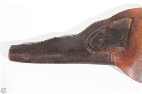 Antique 19th Century Civil War Colt Style Pistol Holster Fir