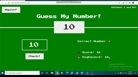 Game Guess My Number Made By Javascript Youtube