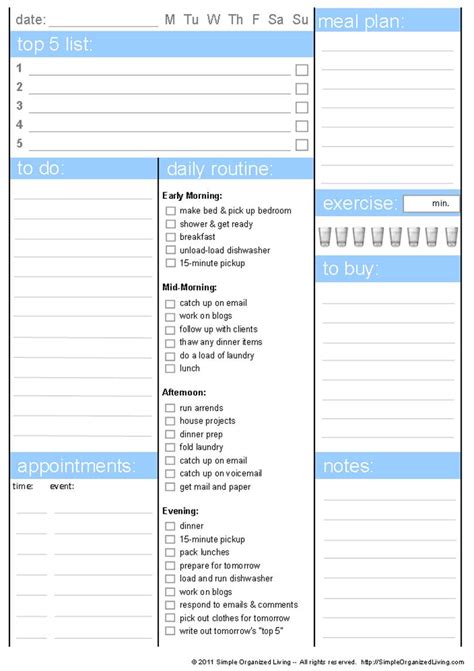 8 Best Images Of Printable Daily Planner To Do List Worksheet