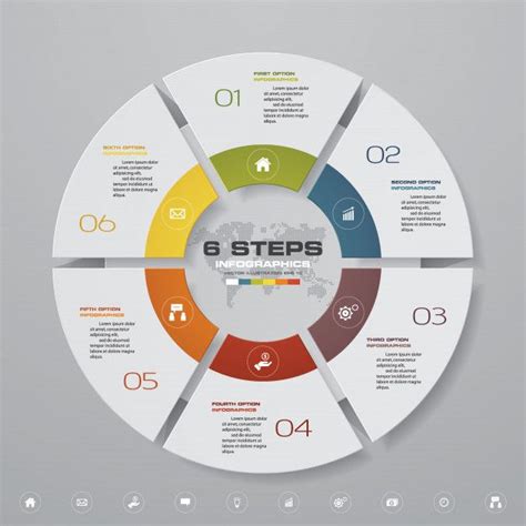 Premium Vector 6 Steps Cycle Chart Infographics Elements Vector