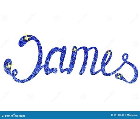 James Name Lettering Tinsels Vector Illustration