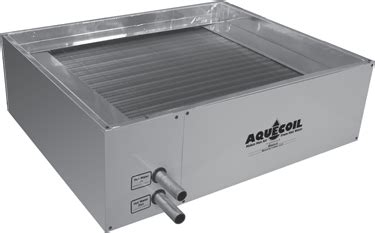 The hot water heat option is not available on unit size 12. Aquacoil HHU-C-3 Hot Water Coil, 21-1/8"W x 22-1/16"D x 8 ...