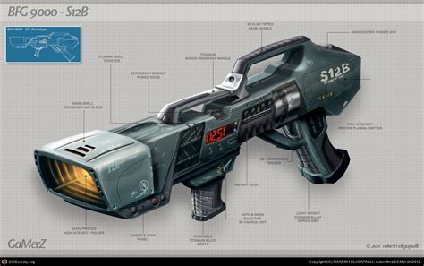 Bfg 9000 Weapon Concept By Rakesh Eligapalli 2d Cgsociety Sci Fi