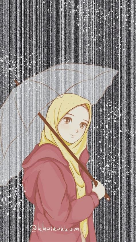 Hijab Girl Cartoon Wallpapers Wallpaper Cave