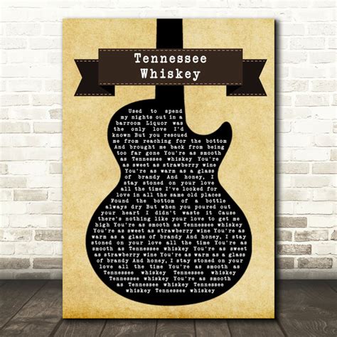 Chris Stapleton Tennessee Whiskey Vinyl Record Song Lyric Quote Print