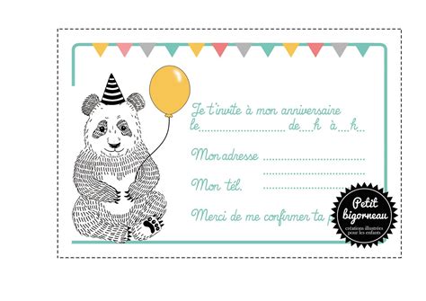 carte invitation anniversaire enfant : carte d invitation anniversaire