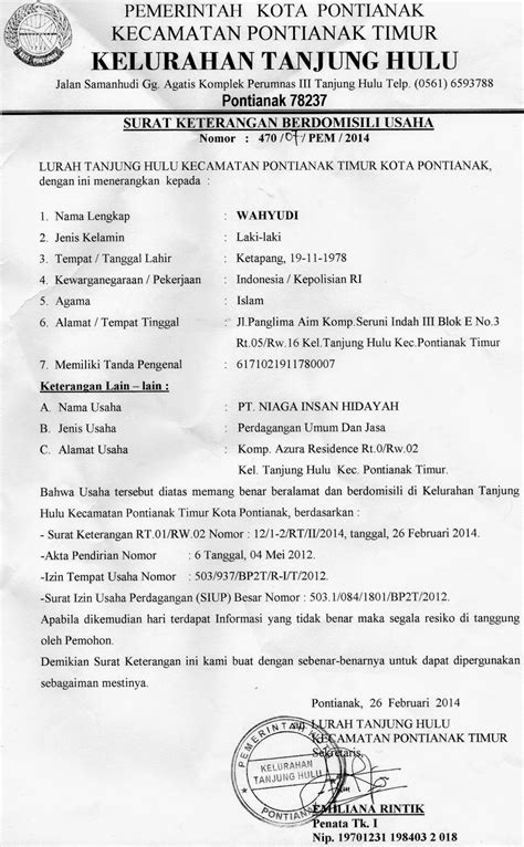 Legalitas Hukum Perusahaan | PT. NIAGA INSAN HIDAYAH