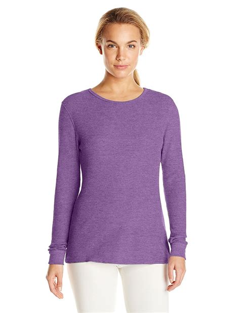 Hanes Womens Relaxed Fit Waffle Knit Thermal Crew Hanes Thermals