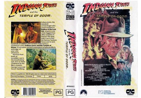 Indiana Jones And The Temple Of Doom On Cic Video Australia Vhs