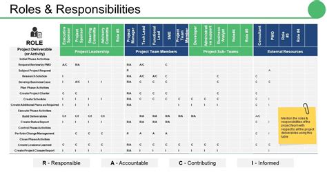 Roles And Responsibilities Ppt Summary Infographic Template