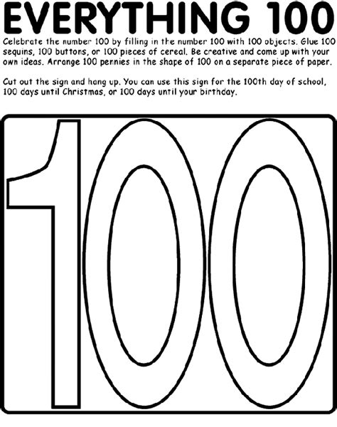 Number Sheet 1 100 Coloring Pages