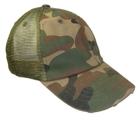 Ths Camouflage Vintage Distressed Mesh Trucker Baseball Cap Caps Hat