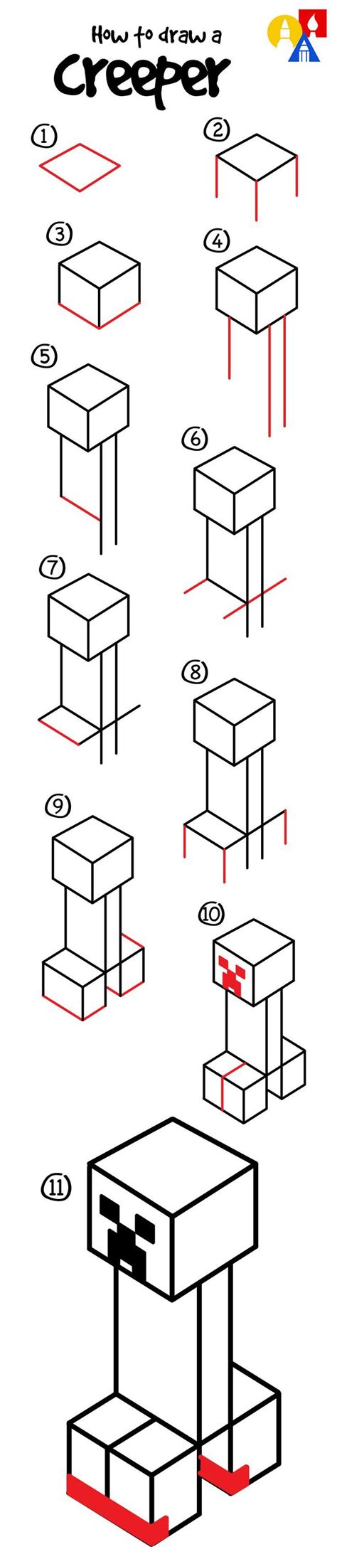 How To Draw A Minecraft Creeper Easy Ruchoculd1971 Decomely