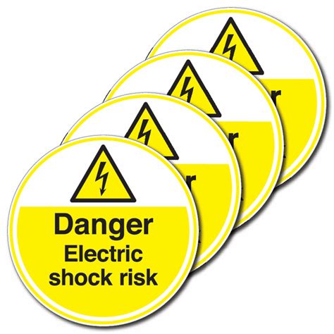 4 Pack Anti Slip Floor Signs Danger Electric Shock Risk Seton