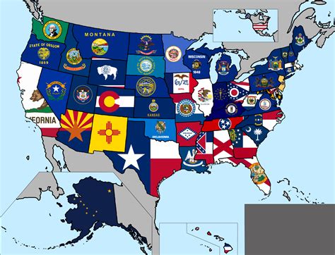 Map Of All State Flags Of The Us Rvexillology