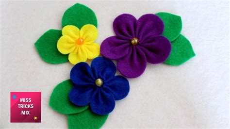 Felt Flower 3 Diy How To Make Easy Felt Flower Spring Crafts