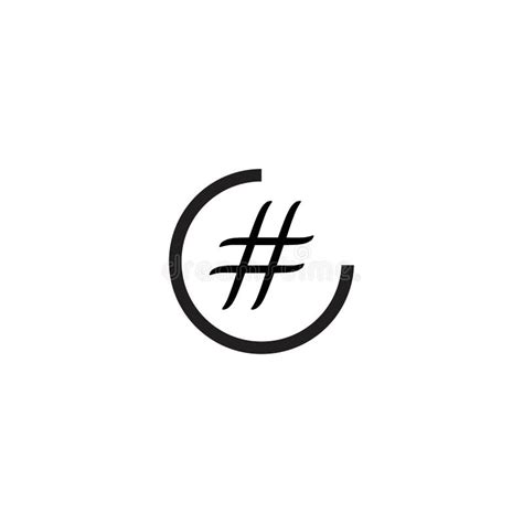 Hashtag Symbol Logo Icon Design Template Elements Stock Vector