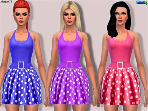 Polka Halter Dress Posted By Margie At Sims Addictions Sims 4 Updates